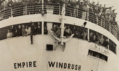 The Empire Windrush arriving from Jamaica in 1948.
