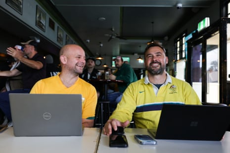 Socceroos fans gather in Sydney’s inner west.