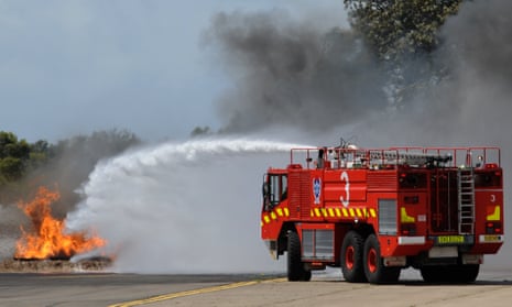 Firefighters during a training exercise at Sydney airport