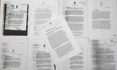 Copies of the letters Charles wrote to government ministers.