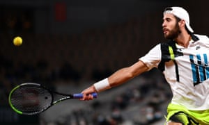 TENNIS-FRA-OPEN-MENRussia’s Karen Khachanov returns the ball to Serbia’s Novak Djokovic.