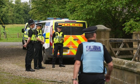 Police at Rishi Sunak’s house in Richmond, North Yorkshire.