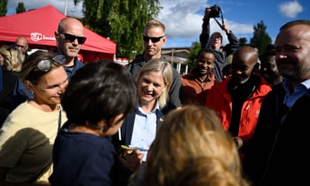 Magdalena Andersson meets people in Borlange