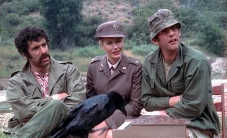 Sutherland (right) as Hawkeye Pierce, with his M*A*S*H co-stars Elliott Gould and Sally Kellerman, 1970.