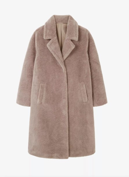 Greige faux fur coat
