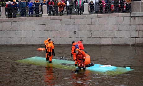 Bus plunges into river in central St Petersburg killing at least three