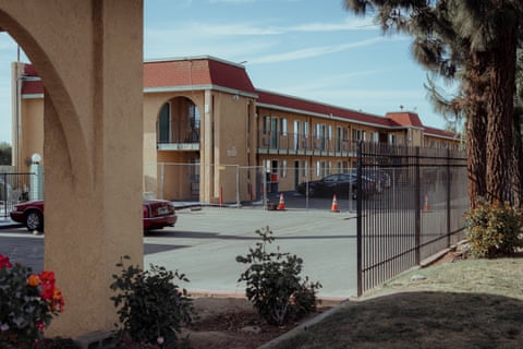 The exterior of Ambassador Inn and Suites that has been converted into temporary shelters by the City of Fresno.