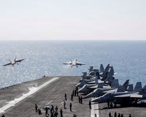 U.S. Navy ships in the Strait of Hormuz