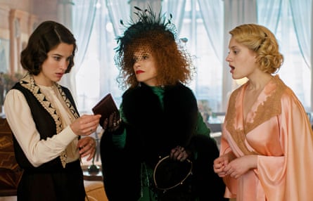 Isabelle Huppert, Rebecca Marder, and Nadia Tereszkiewicz in The Crime is Mine.