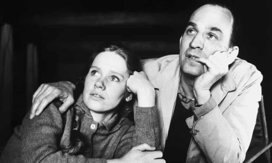 Liv Ullmann and and Ingmar Bergman during a break in filming on Hour of the Wolf in 1968.