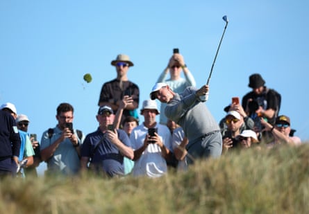 Rory McIlroy tees off