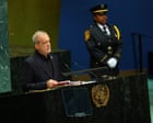 Iran’s president Pezeshkian responds to Trump at UN General Assembly - live