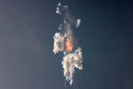 a rocket explodes