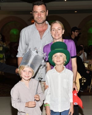 Naomi Watts with ex-partner Liev Schreiber and their sons