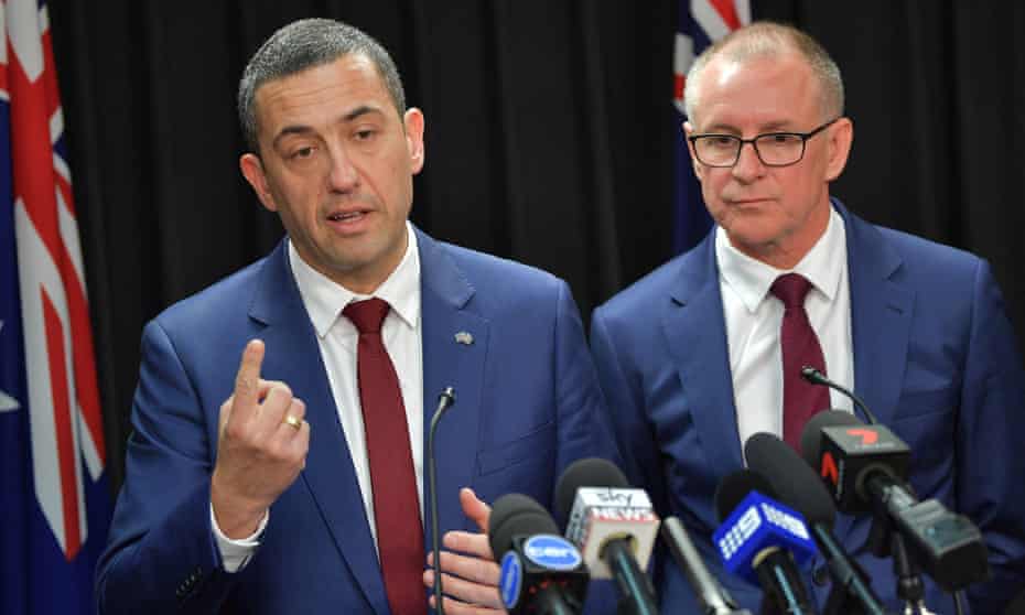 The South Australian energy minister, Tom Koutsantonis, and the premier, Jay Weatherill