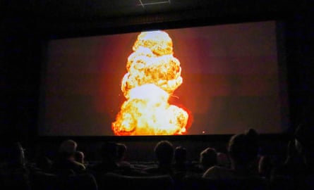 Moviegoers watch Oppenheimer in a California cinema