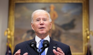 Biden at the White House on Monday. He said: ‘If you are not vaccinated, now is the time to go get vaccinated.’