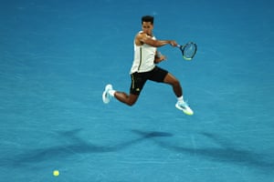 Australian Open 2021: Svitolina beats Gauff, Tsitsipas edges Kokkinakis – live! | Sport 10 Michael Mmoh flings a forehand to Rafael Nadal.