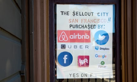 A sign supporting Proposition F to restrict short-term rentals via companies such as Airbnb in San Francisco