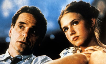 Jeremy Irons as Humbert Humbert and Dominique Swain as Lolita in the 1997 film adaptation of Nabokov’s novel.