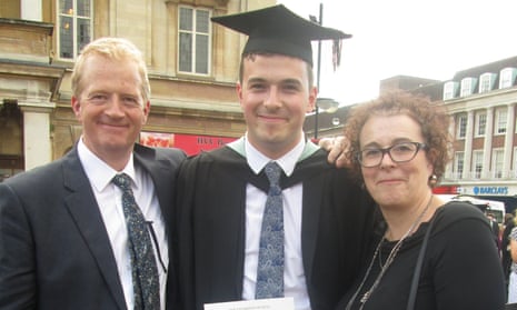 Jack Ritchie at his graduation with his parents, Charles and Liz Ritchie.