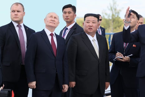 Russia’s president, Vladimir Putin, and North Korea’s leader, Kim Jong-un, visit the Vostochny cosmodrome.