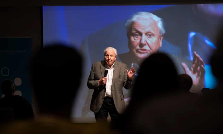 Sir David Attenborough addresses the first citizens’ assembly on climate change in Birmingham