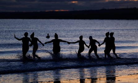 Wild swimming in the North Sea at Portobello beach, Edinburgh, for International Women’s Day.