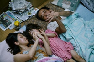 Sakura Andô, Miyu Sasaki and Lily Franky in Shoplifters. 