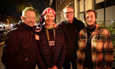 Rob Buckwell (left) with his son and two friends visiting Amsterdam