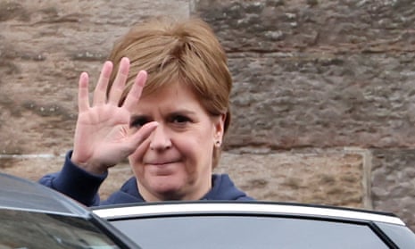Nicola Sturgeon leaves Bute House waving from her car