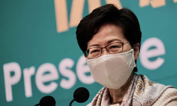 Hong Kong chief executive Carrie Lam speaks during a press conference on Tuesday.