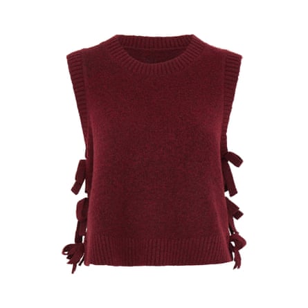 Omnes Rufus Bow Side Vest in merlot