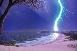 Lightning strike near Forster, New South Wales