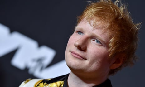 Ed Sheeran at the 2021 MTV Video Music Awards this week.