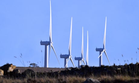 Turbines spin at a wind farm in Bungendore, Australia.