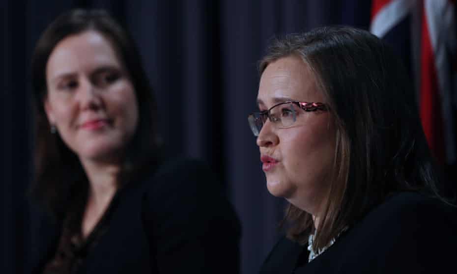 Minister for women Kelly O’Dwyer and sex discrimination commissioner Kate Jenkins 