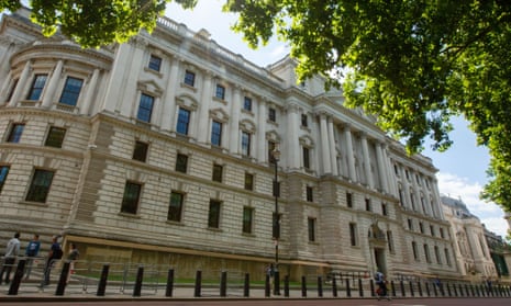 The Treasury building in Westminster, London