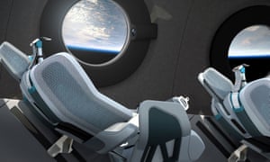 The interior cabin of billionaire Richard Branson’s space tourism firm Virgin Galactic’s SpaceShipTwo