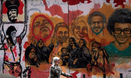 Murals of people killed during Egypt’s uprising.