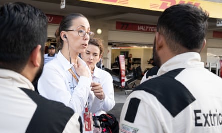 Doctor Ana Belem García Sierra debriefs the extrication team after their first rehearsal at the Mexico City Grand Prix.