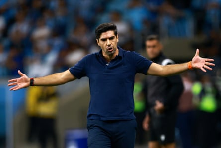 Abel Ferreira gesticulates