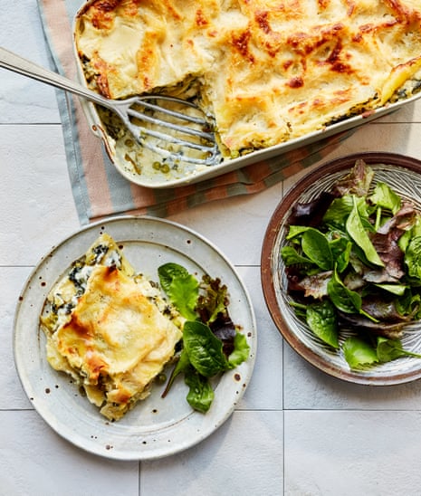Thomasina Miers’ recipe for four-cheese greens lasagne | Pasta | The ...