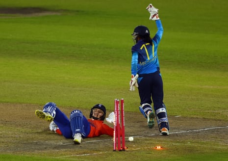 Freya Kemp is smartly stumped by Anushka Sanjeewani.