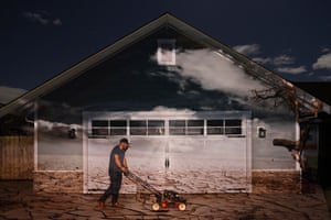 Jeremy Vesely, a landscape photographer, with his new home, paid for by insurance after wildfires devastated the town of Paradise in Butte County in 2018
