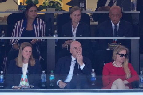 Pierluigi Collina (top right) at USA v Belgium.