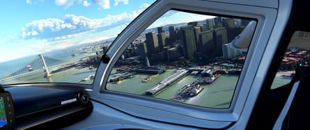 Microsoft Flight Simulator screenshot: a view from the cockpit.