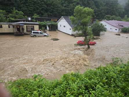 Flooding in Dante, Virginia in July 2025. Dante is currently without a fire station after nearly $400,000 appropriated by Congress to replace the one demolished due to subsidence, was rescinded by the Trump administration.