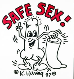 Sexo Seguro!  1987. Poster por Keith Haring.