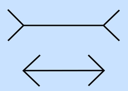 A line with > and < shapes at each end, and underneath it a line bracketed by < and > shapes